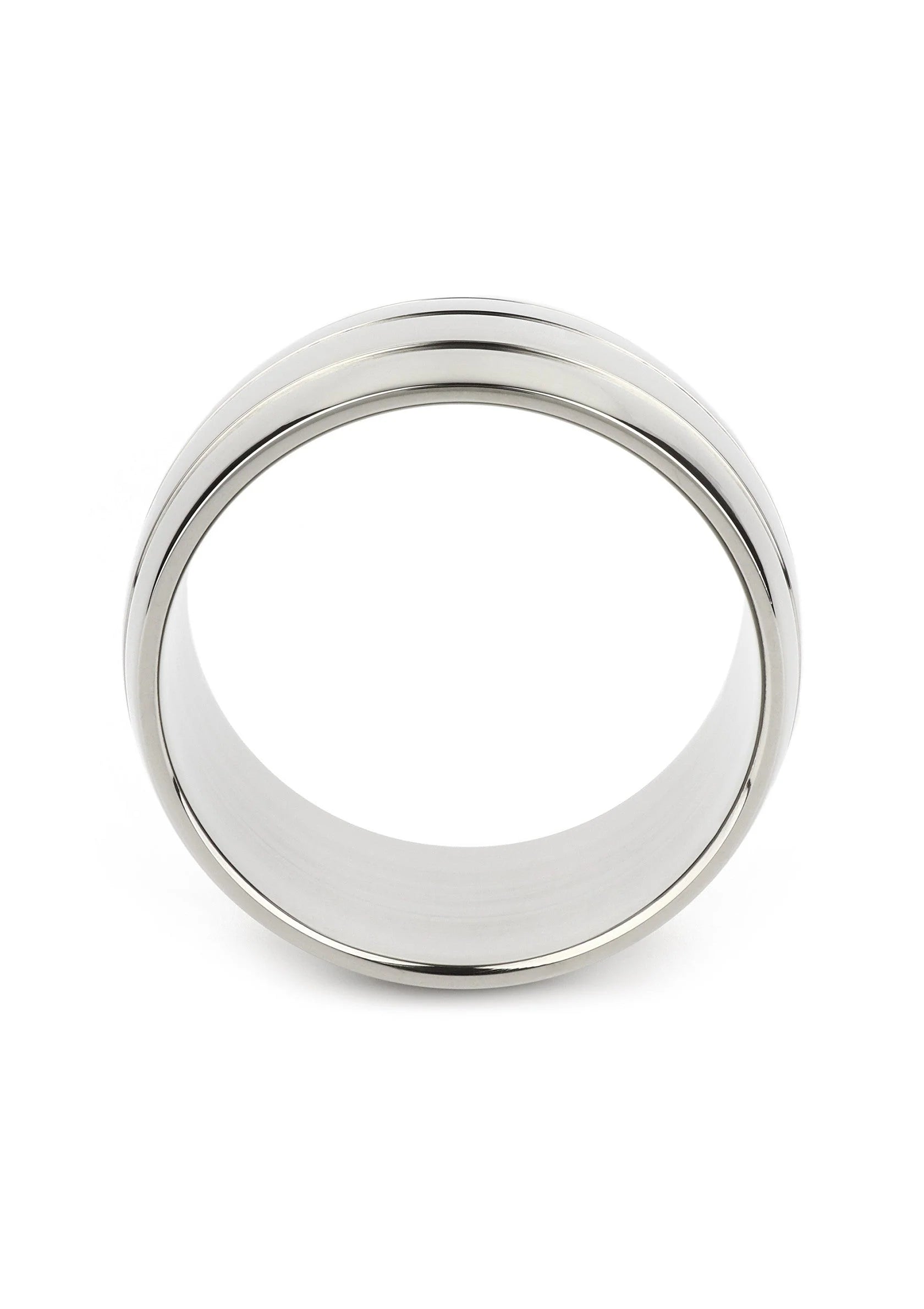 Zilverkleurige ovale barrel C-ring 55mm van Mr. Steel, ringprofiel met randen