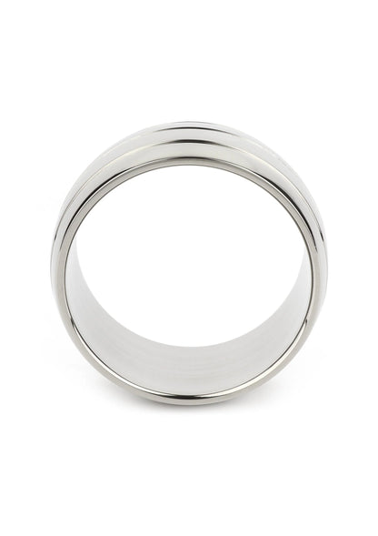 Zilverkleurige ovale barrel C-ring 55mm van Mr. Steel, ringprofiel met randen