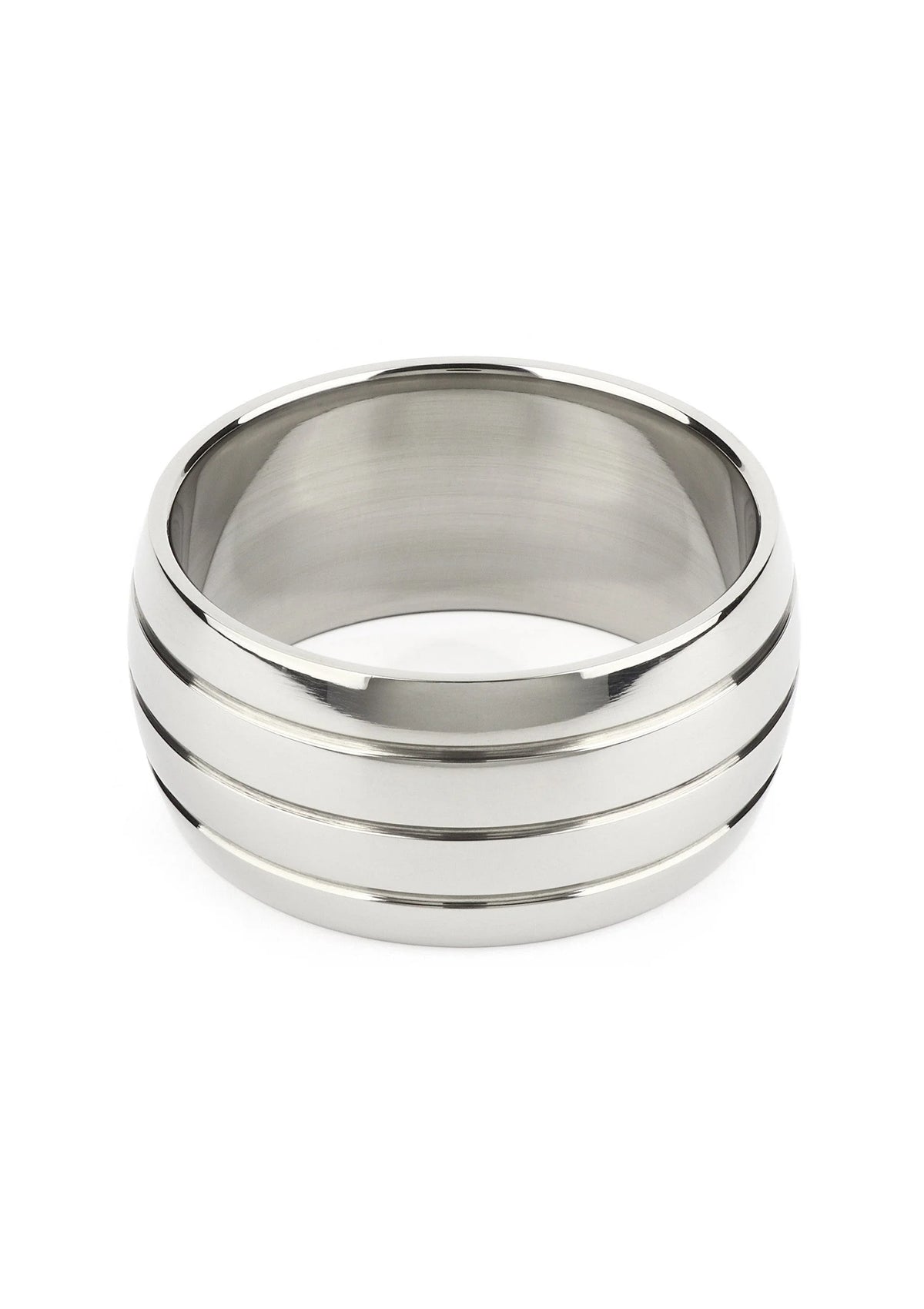 Ovale barrel C-ring 55mm van Mr. Steel, zilveren binnenkant en 3 randen