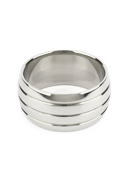 Ovale barrel C-ring 55mm van Mr. Steel, zilveren binnenkant en 3 randen