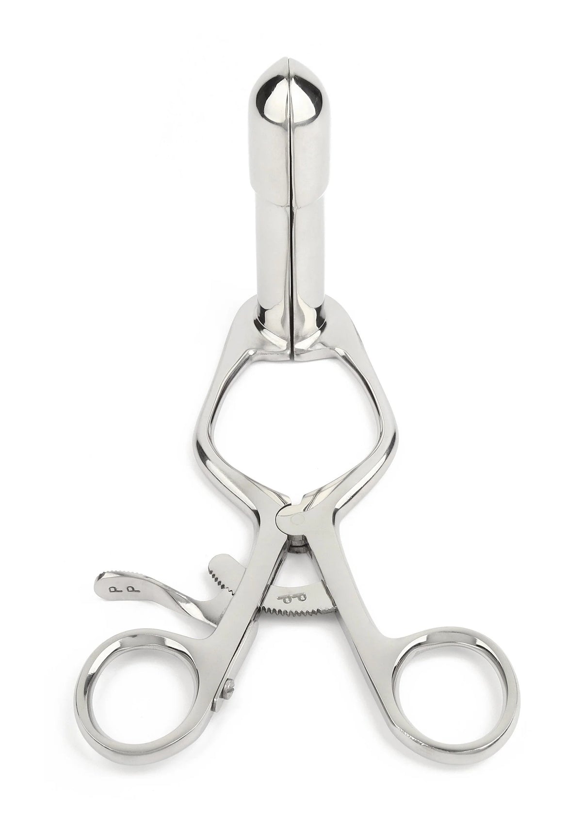 RVS rectaal speculum (klein) met centrale cilinder en twee ringen