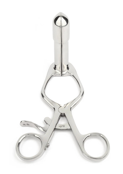 RVS rectaal speculum (klein) met centrale cilinder en twee ringen