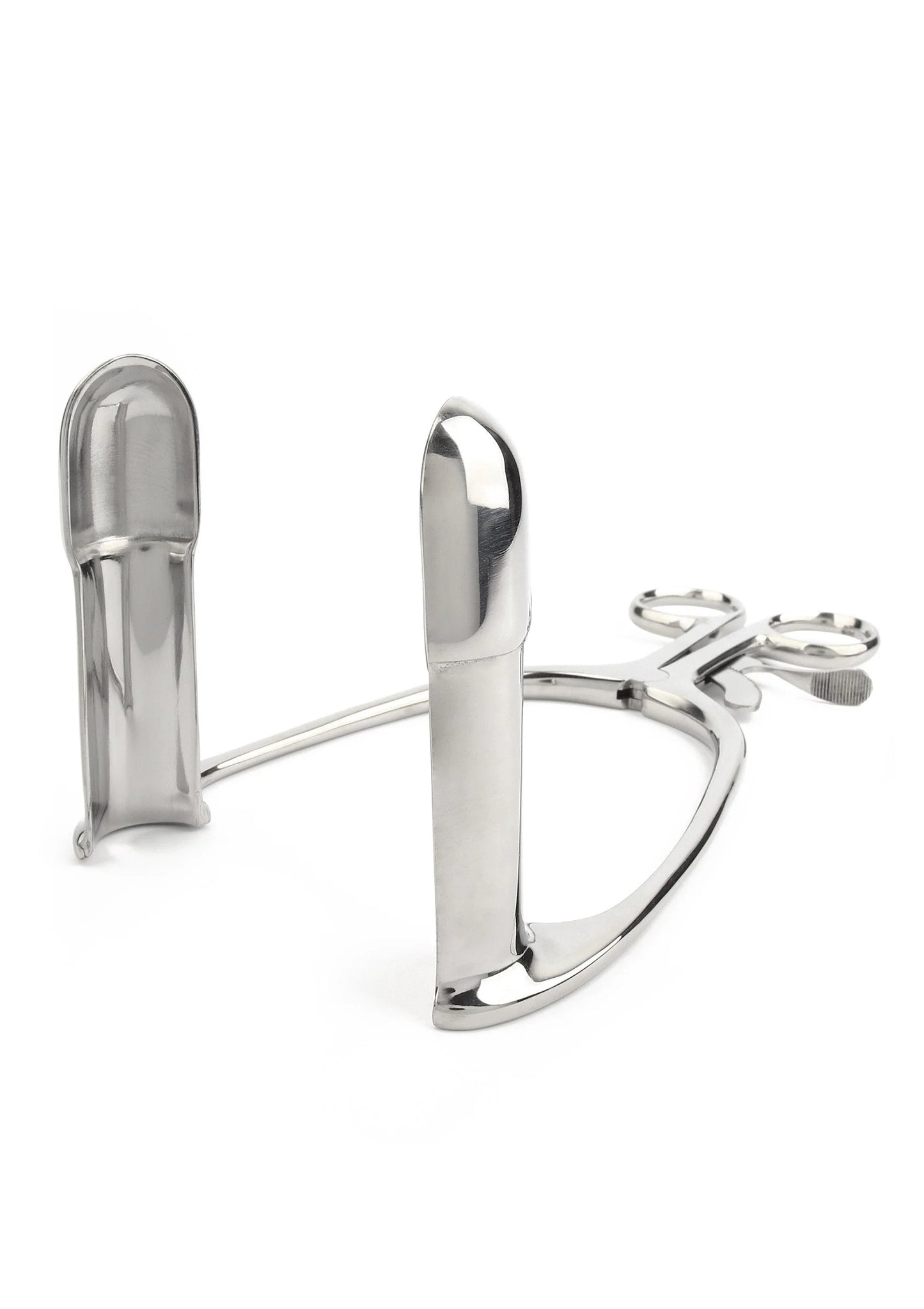 Grote rectale speculum van RVS met afgeronde klemmen en handvat, Mr. Steel