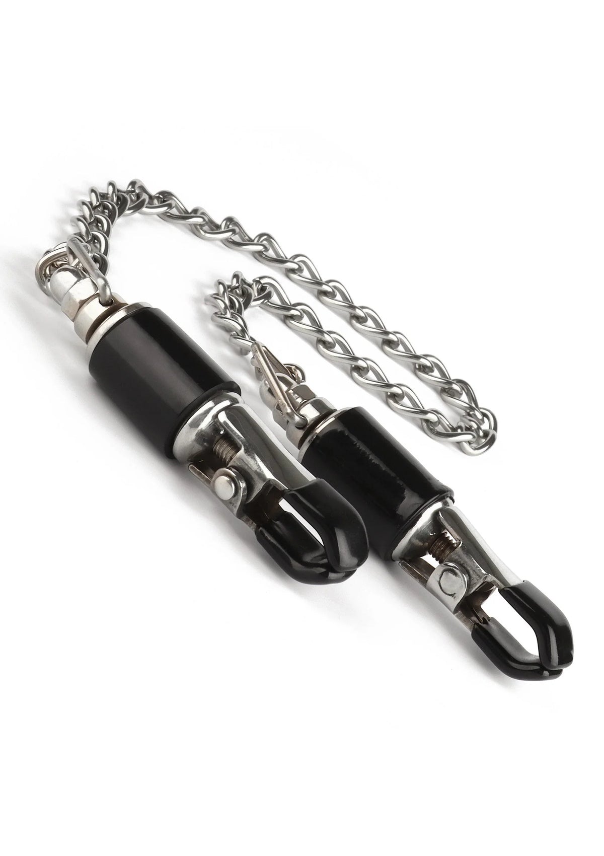 Bestel: Barrel Tit Clamps With Chain by Mr. Steel - bij Happytoys: de erotische sex webshop | liever Happy dan Easy ⭐⭐⭐⭐⭐