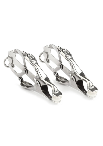 Bestel: Squeezer Nipple Clamps W Ring by Mr. Steel - bij Happytoys: de erotische sex webshop | liever Happy dan Easy ⭐⭐⭐⭐⭐