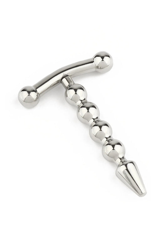 Bestel: Rod Ecstasy Beaded Penis Plug - bij Happytoys: de erotische sex webshop | liever Happy dan Easy ⭐⭐⭐⭐⭐ - Default Title - 38447 - SILVER