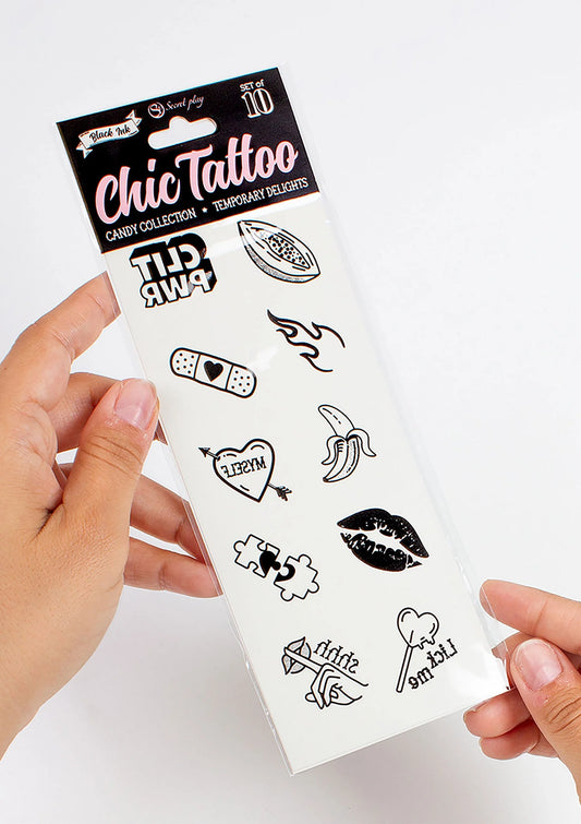 Bestel: Candy Chic Temporary Tattoo - bij Happytoys: de erotische sex webshop | liever Happy dan Easy ⭐⭐⭐⭐⭐ - Default Title - 44325 - BLACK