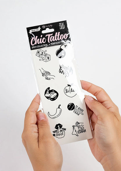Bestel: Spicy Chic Temporary Tattoo - bij Happytoys: de erotische sex webshop | liever Happy dan Easy ⭐⭐⭐⭐⭐ - Default Title - 44326 - BLACK