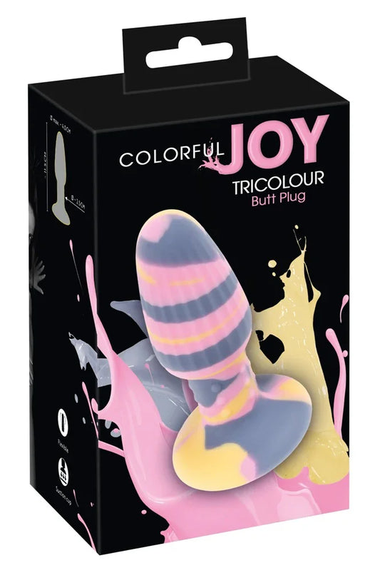 Tricolour Butt Plug - Happytoys Sexshop: Toys for Feeling Happy & Easy 😊 - Discreet geleverd