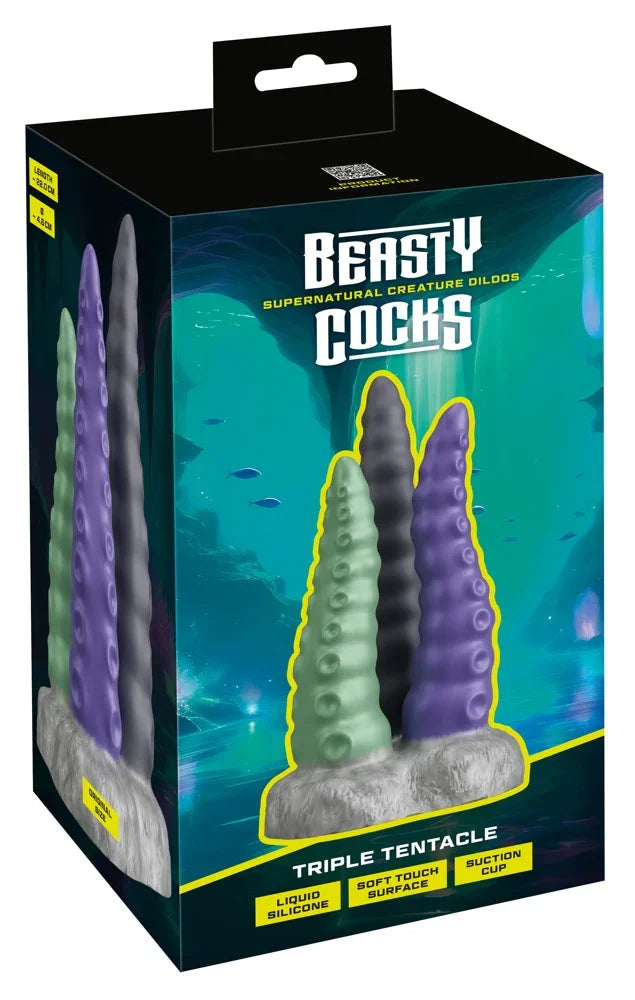 Triple Tentacle Dildo - Happytoys Sexshop: Toys for Feeling Happy & Easy 😊 - Discreet geleverd