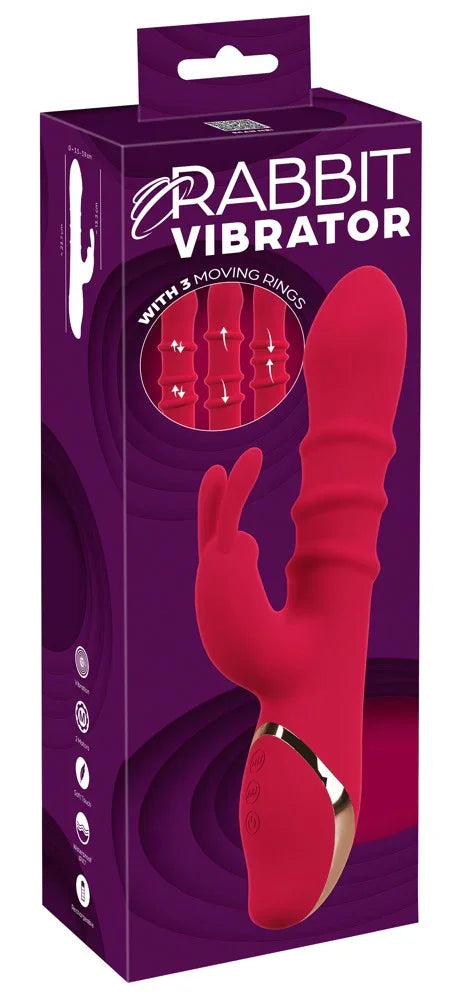 Rabbit Vibrator with 3 Moving Rings - Happytoys Sexshop: Toys for Feeling Happy & Easy 😊 - Discreet geleverd