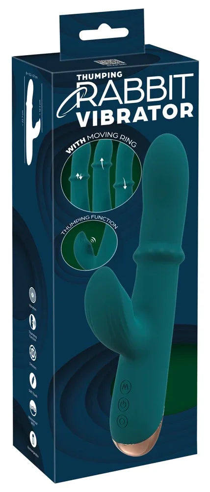 Thumping Rabbit Vibrator with Moving Ring - Happytoys Sexshop: Toys for Feeling Happy & Easy 😊 - Discreet geleverd