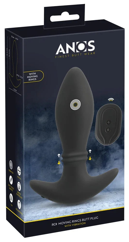 RC Moving Rings Butt Plug by Anos - Happytoys Sexshop: Toys for Feeling Happy & Easy 😊 - Discreet geleverd
