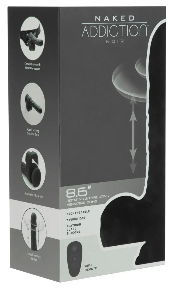 8,6" Rotating & Thrusting Vibrating Dong by Naked Addiction - Happytoys Sexshop: Toys for Feeling Happy & Easy 😊 - Discreet geleverd