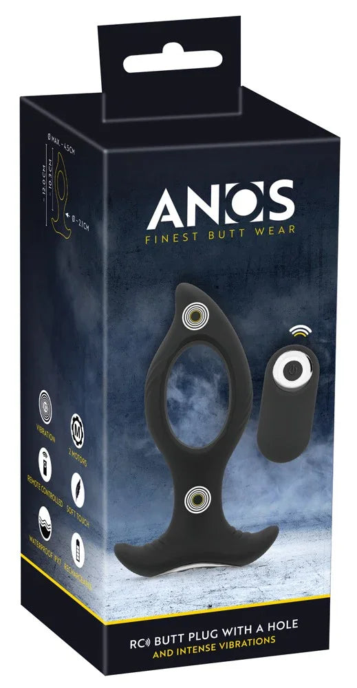 RC Butt Plug with a Hole by Anos - Happytoys Sexshop: Toys for Feeling Happy & Easy 😊 - Discreet geleverd