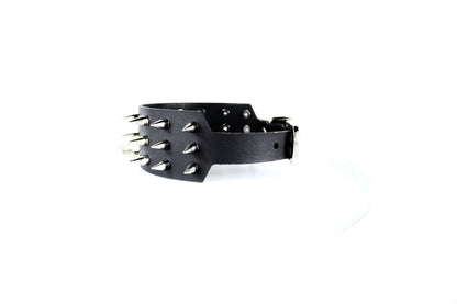 Black Spiked BDSM Collar – Leather Submissive Collar with O-Ring - Happytoys Sexshop: online sex shop for Feeling Happy & Easy 😊 - Discreet geleverd