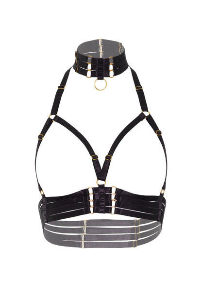 Offener Körbchen-BH mit O-Ring-Kragen von Kinky Diva
