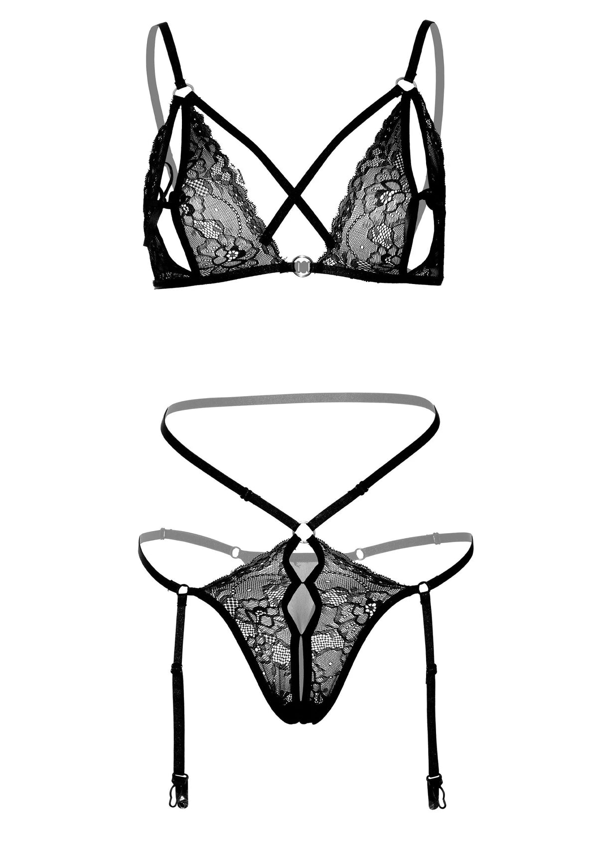 Bestel: 2PC Peek - a - Boo Bra and Panty by Daring Intimates - bij Happytoys: de erotische sex webshop | liever Happy dan Easy ⭐⭐⭐⭐⭐