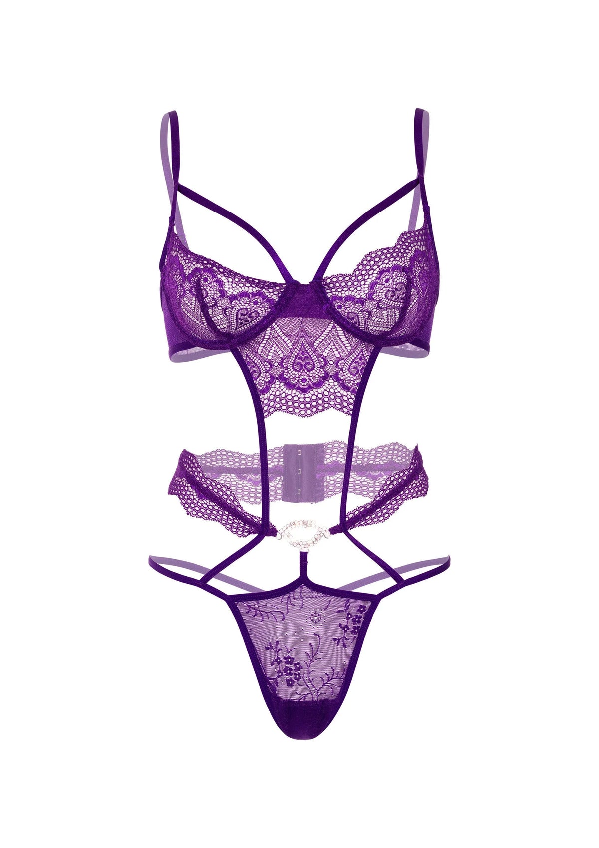 Bestel: Heart Lace Teddy with Jewel by Daring Intimates - bij Happytoys: de erotische sex webshop | liever Happy dan Easy ⭐⭐⭐⭐⭐
