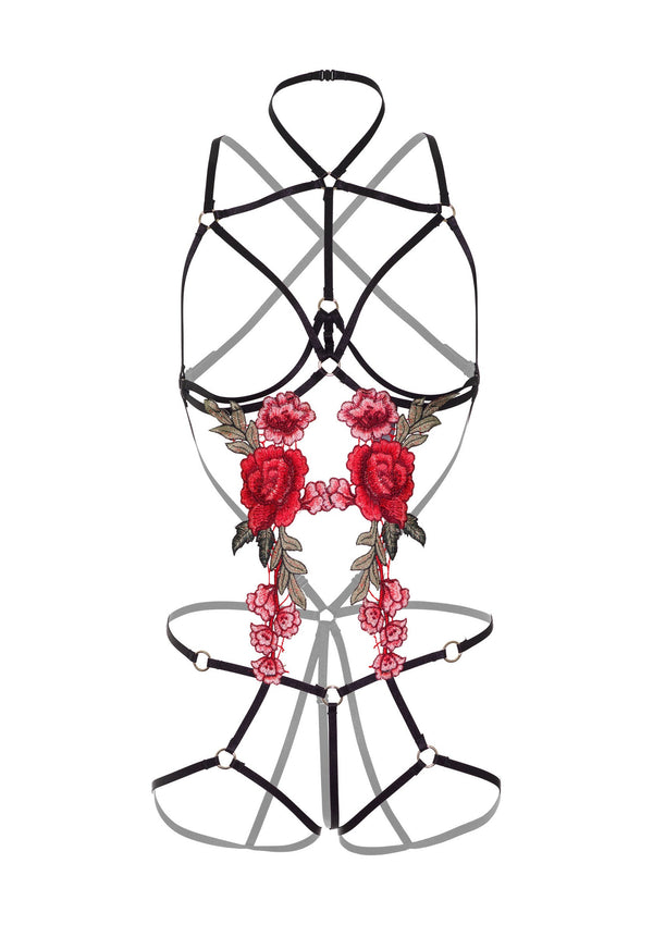 Roses Strappy Teddy with Pasties by Daring Intimates
