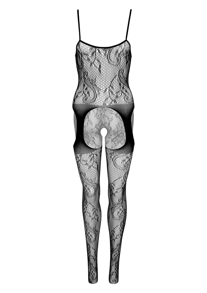 Floraler Strapsen-Bodystocking