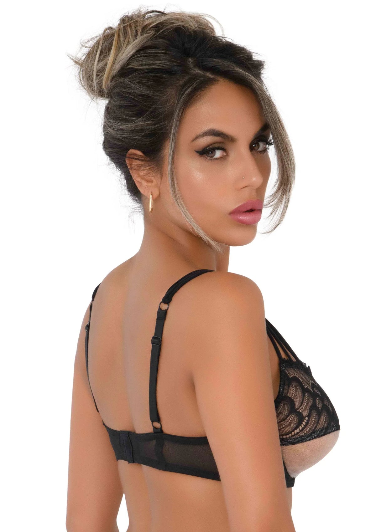 Bestel: Unlined bra with faux underbust - bij Happytoys: de erotische sex webshop | liever Happy dan Easy ⭐⭐⭐⭐⭐ - Default Title - 76233 - BLACK - 75C