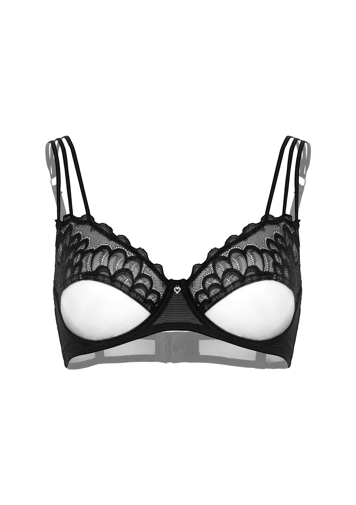 Bestel: Unlined bra with faux underbust - bij Happytoys: de erotische sex webshop | liever Happy dan Easy ⭐⭐⭐⭐⭐ - Default Title - 76233 - BLACK - 80D