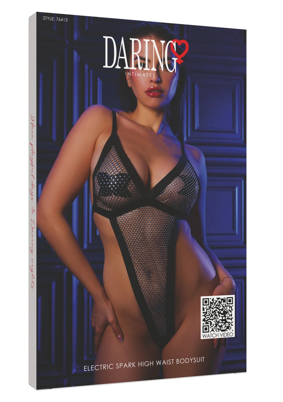 Electric Spark High Waist Bodysuit fra Daring Intimates Electric Midnight