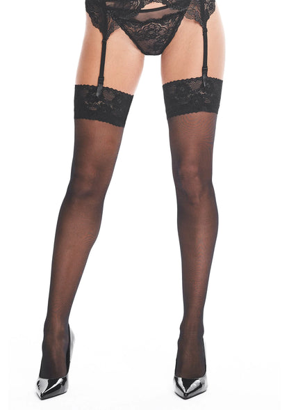 Bestel: Stockings S013 - bij Happytoys: de erotische sex webshop | liever Happy dan Easy ⭐⭐⭐⭐⭐ - Default Title - 79842 - BLACK - L/XL