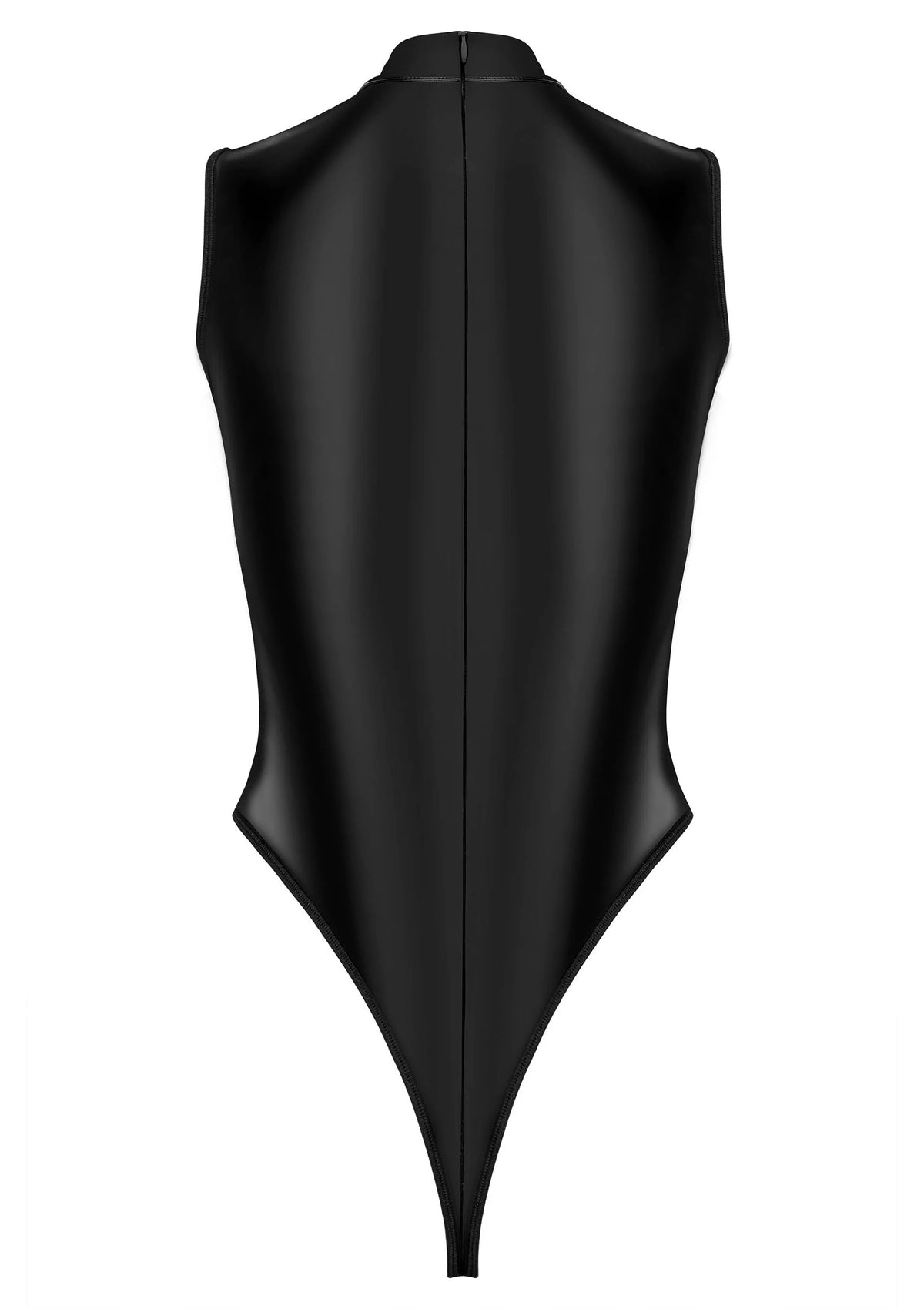 Kotek body met luipaardprint achterkant, hoge beenuitsnijding en mouwloos ontwerp