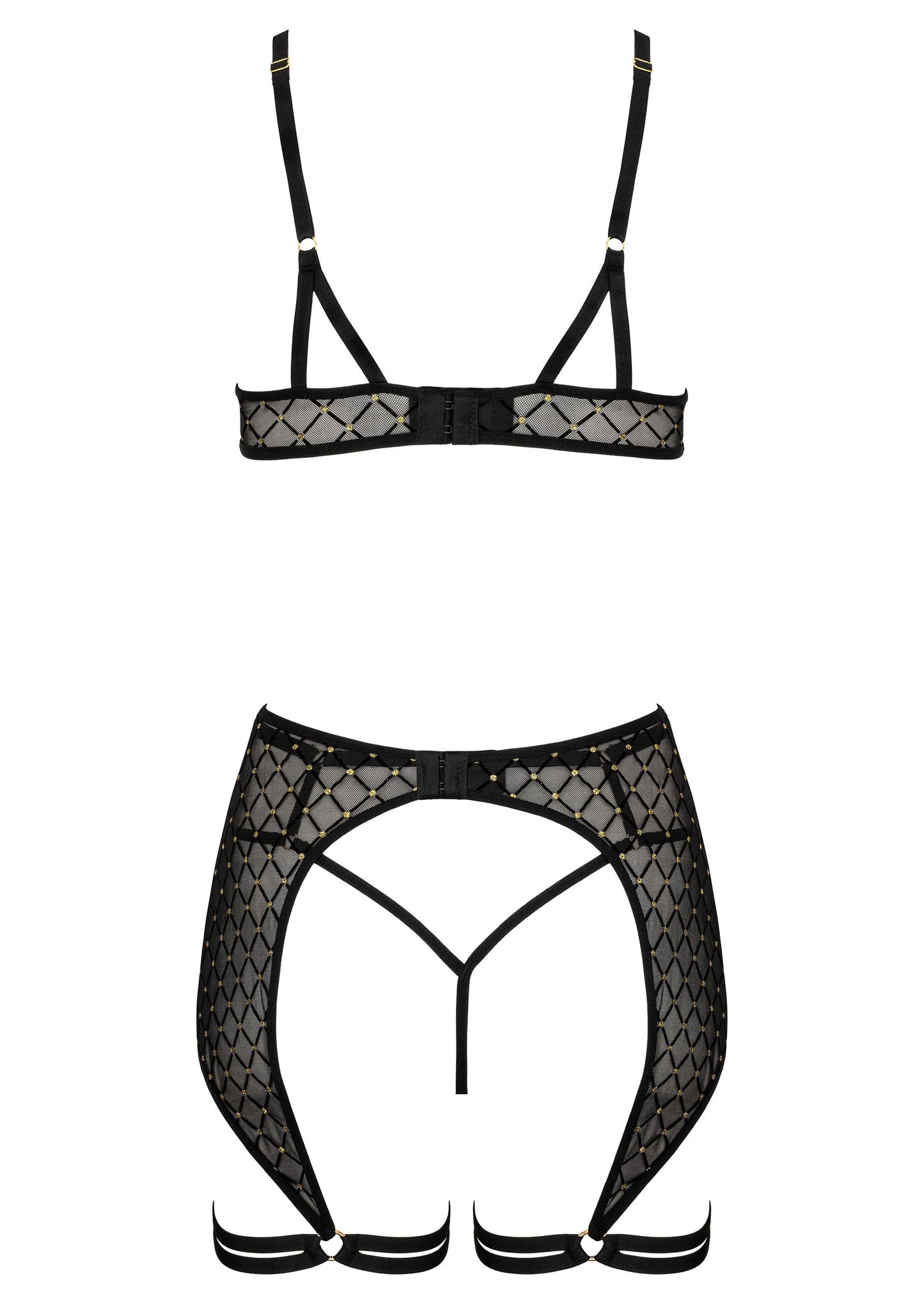 3er-Set THP101 Dessous-Set BH, Höschen und Strapsen S/M von Kotek