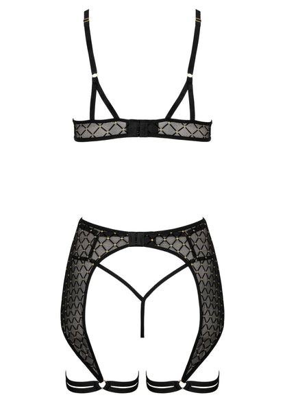 3er-Set THP101 Dessous-Set BH, Höschen und Strapsen S/M von Kotek