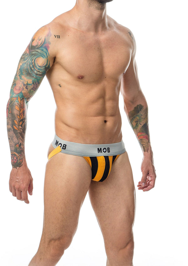 Bestel: MOB Stripe Classic Jock by MOB Eroticware - bij Happytoys: de erotische sex webshop | liever Happy dan Easy ⭐⭐⭐⭐⭐