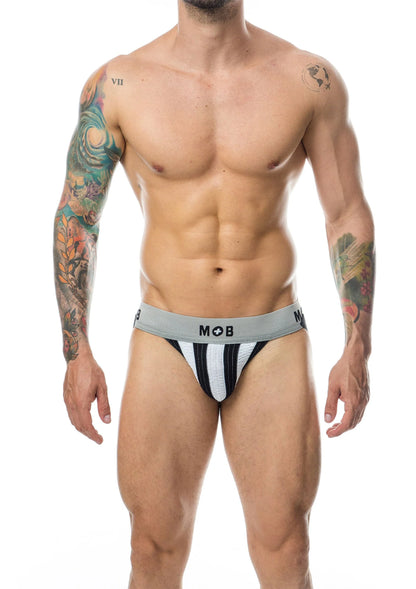 Bestel: MOB Stripe Classic Jock by MOB Eroticware - bij Happytoys: de erotische sex webshop | liever Happy dan Easy ⭐⭐⭐⭐⭐