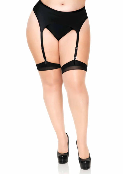Plus Elastane 2-tone Stockings with Backseam