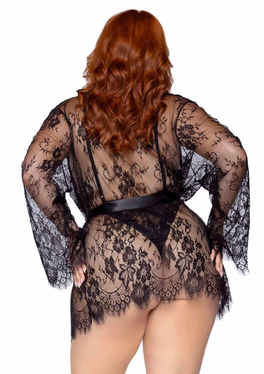 Beste vandaag nog: Plus Teddy with Cheeky Thong and Lace Robe - bij Happytoys Sexshop: online sex shop for Feeling Happy & Easy 😊