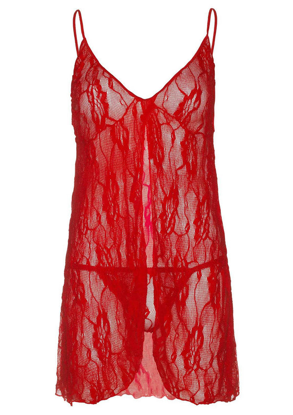 Plus Romantic Lace Babydoll with String by LegAvenue