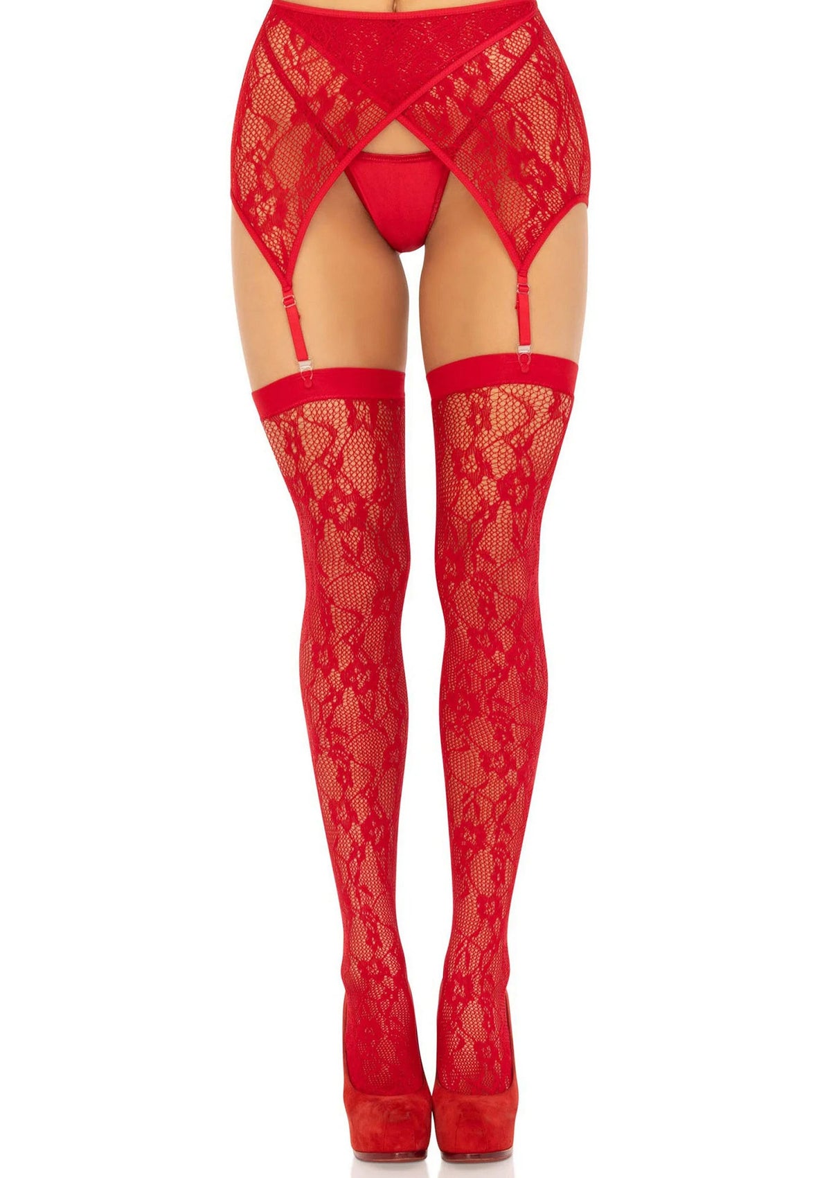 Bestel: Lace Thigh Highs and Garter Belt - bij Happytoys: de erotische sex webshop | liever Happy dan Easy ⭐⭐⭐⭐⭐