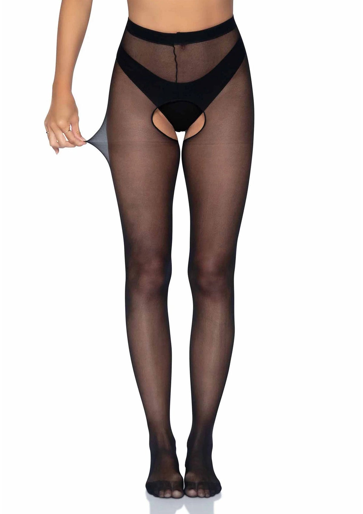 Bestel: Plus Sheer Crotchless Pantyhose - bij Happytoys: de erotische sex webshop | liever Happy dan Easy ⭐⭐⭐⭐⭐