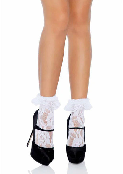 Lace Socks with Ruffle by Leg Avenue