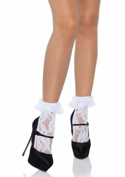 Lace Socks with Ruffle by Leg Avenue