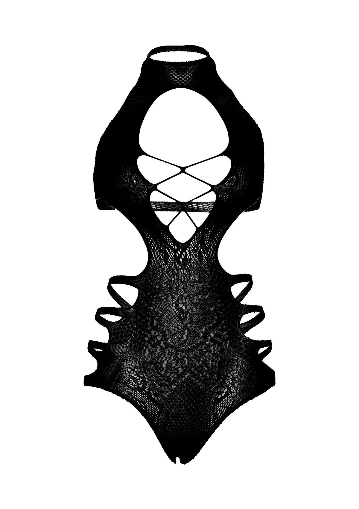 Bestel: Seamless Lace Cut Out Strappy Bodysuit - bij Happytoys: de erotische sex webshop | liever Happy dan Easy ⭐⭐⭐⭐⭐