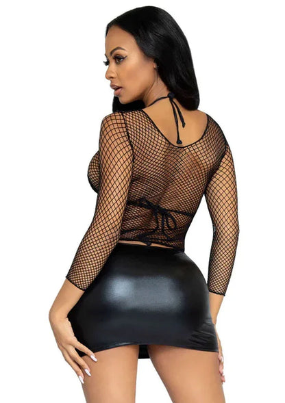 Elastane Long Sleeved Fishnet Shirt by Leg Avenue – Stretch Mesh Top