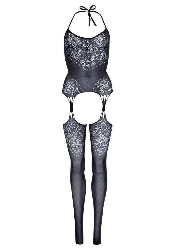 Seamless Lace Net Suspender Bodystocking by Leg Avenue
