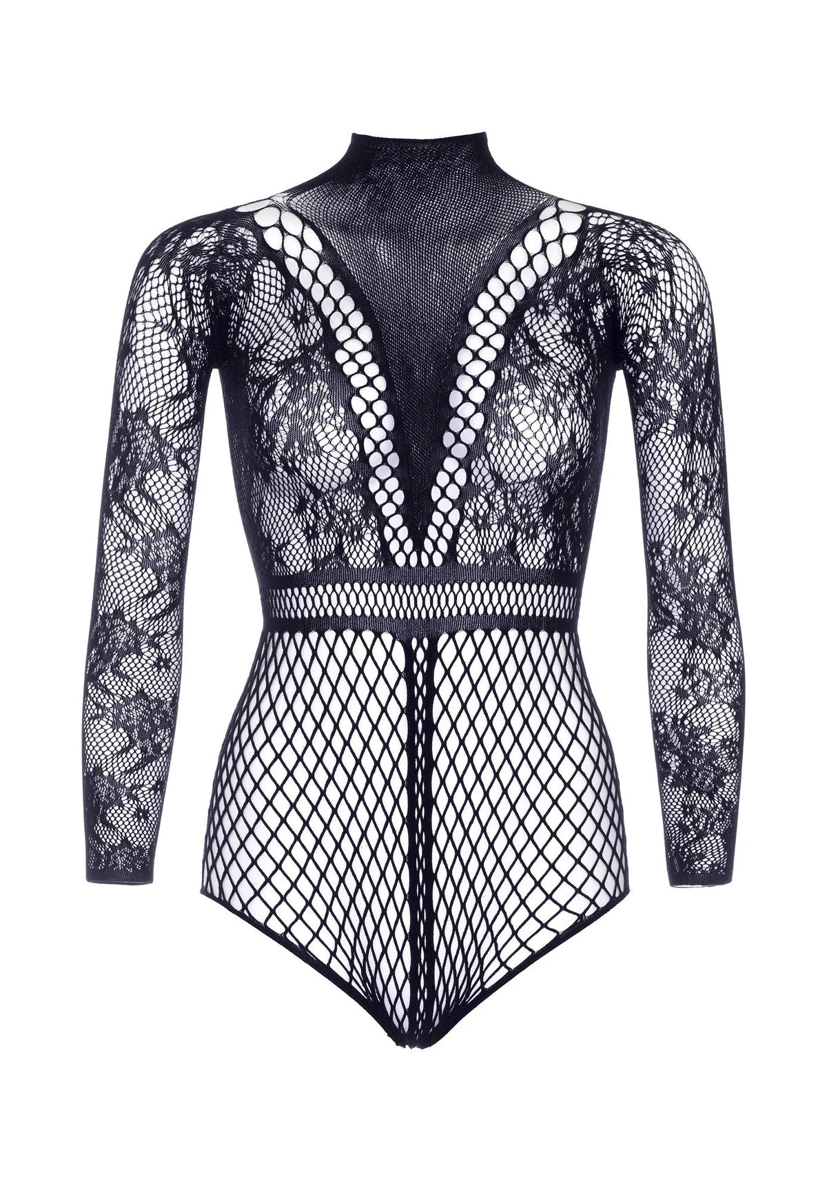 Bestel: Fishnet Bodysuit with Snapcrotch - bij Happytoys: de erotische sex webshop | liever Happy dan Easy ⭐⭐⭐⭐⭐