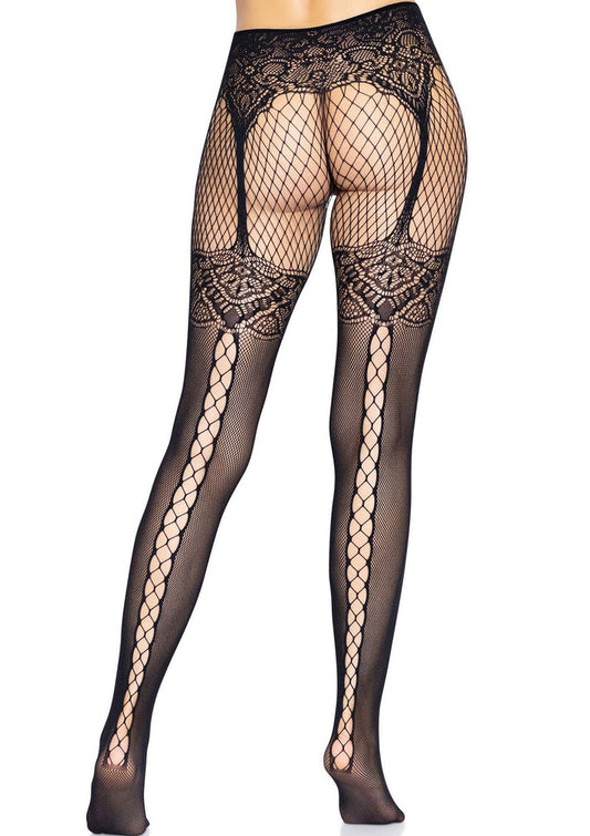 Fishnet Tights with Lace Up Backseam by Leg Avenue