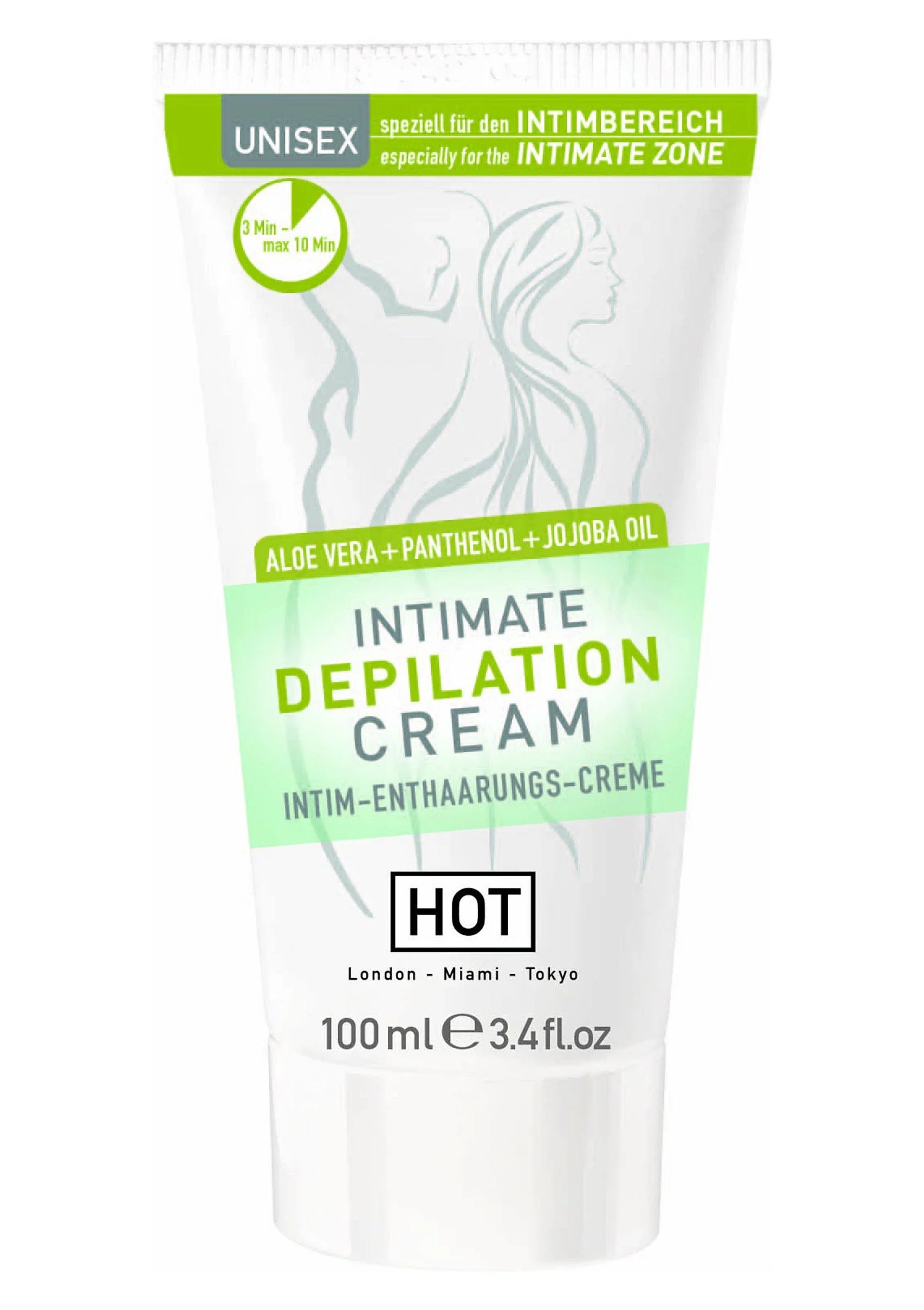 Ontharingscrème intieme zone 100 ml tube, UNISEX, aloë vera en jojoba-olie