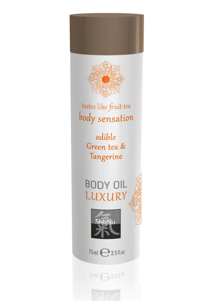 Bestel: Luxury Edible Body Oil 75 ml - bij Happytoys: de erotische sex webshop | liever Happy dan Easy ⭐⭐⭐⭐⭐