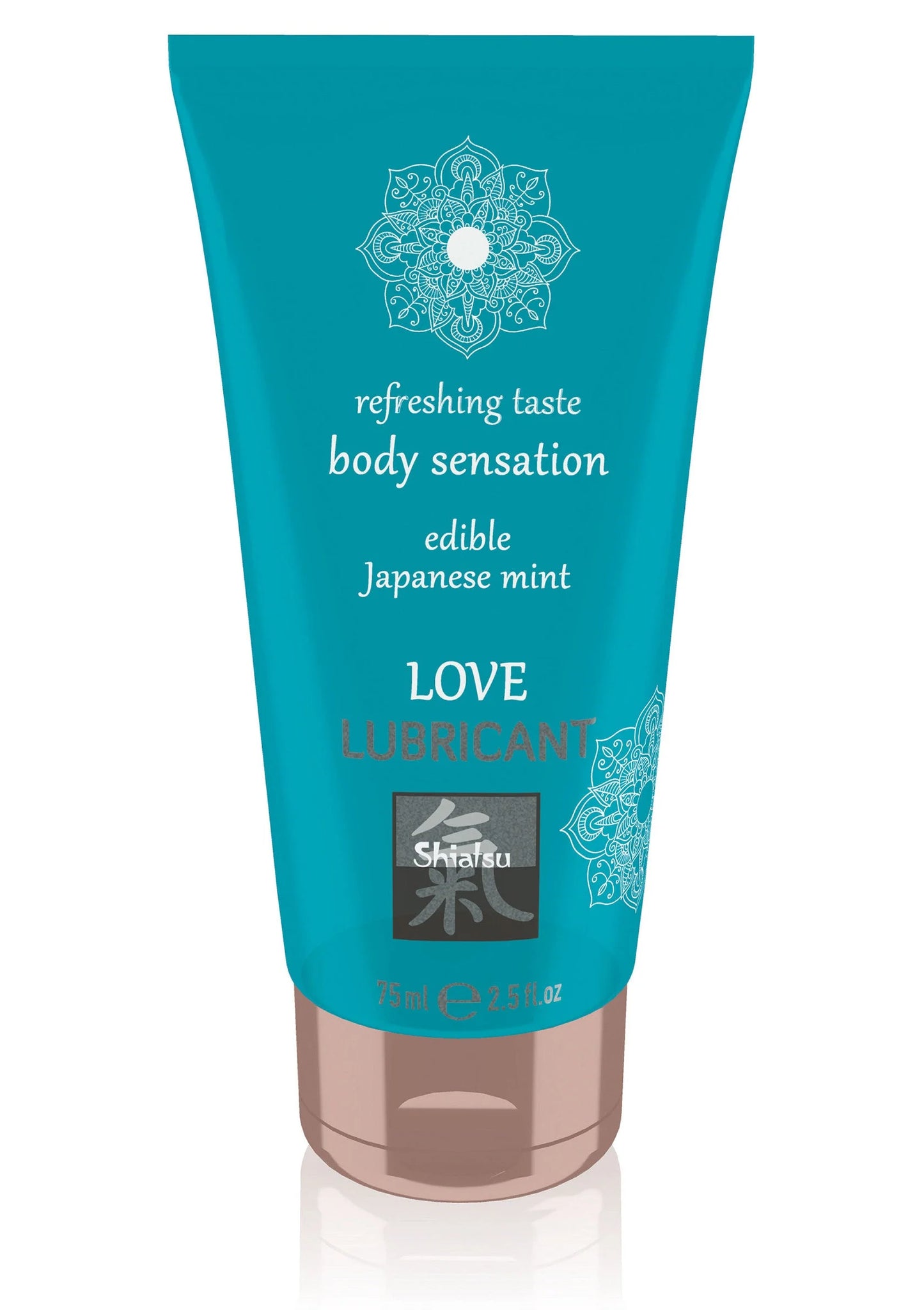 Edible Love bodyglijmiddel 75 ml Japanse munt-tube met Shiatsu-logo
