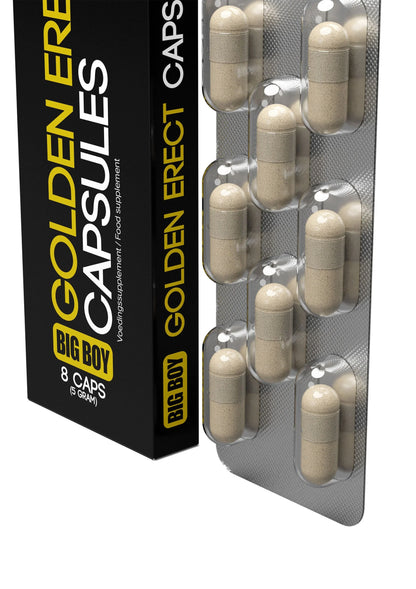 Bestel: Big Boy Golden Erect Capsules 8 pcs - bij Happytoys: de erotische sex webshop | liever Happy dan Easy ⭐⭐⭐⭐⭐